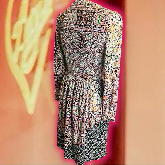 NWOT Maeve by Anthropologie Smocked Button Up ‘Tiled Amethyst’ Dress Size XS - Picture 12 of 16